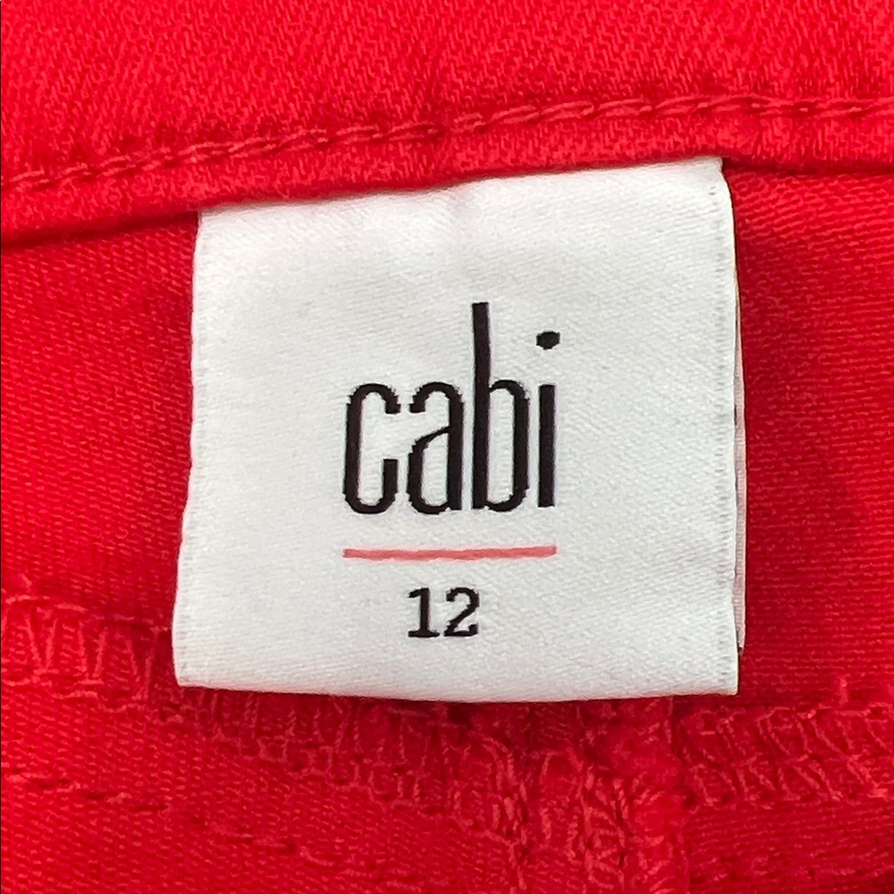 CABI Kick Back Kick Flare Jeans Candy Apple Red Sz 12 #6496 NWOT - Picture 6 of 8